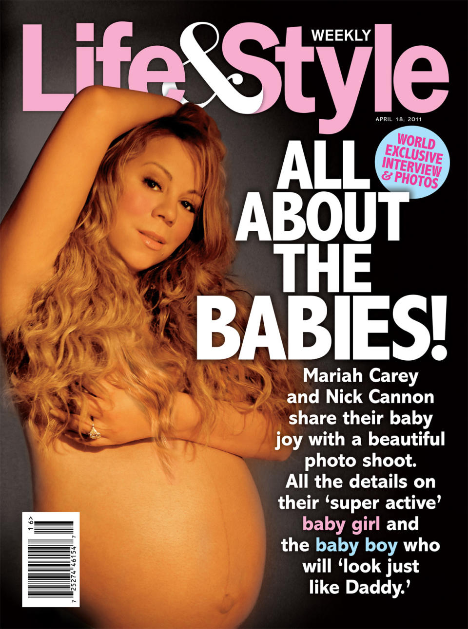 <p>Mariah Carey on the cover of<em> Life & Style Weekly</em>, 2011 </p>