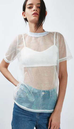 white mesh T