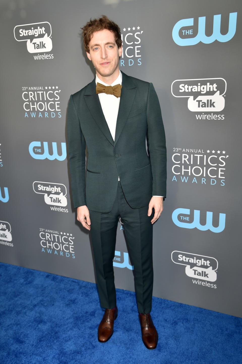 Thomas Middleditch in Ermenegildo Zegna Couture with Christian Louboutin shoes
