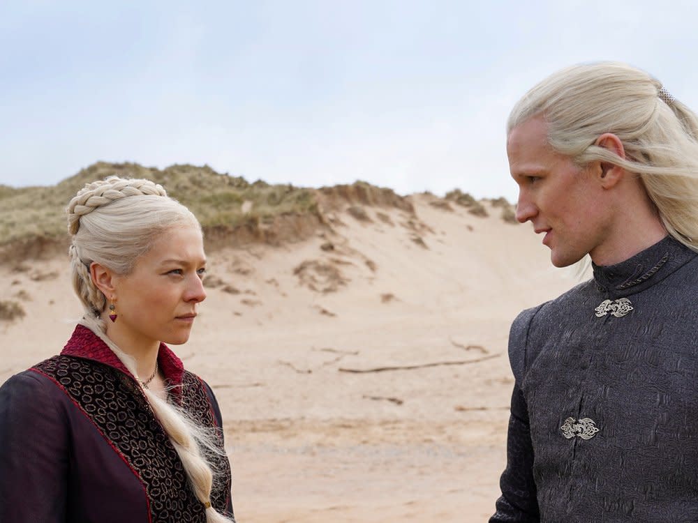 Emma D'Arcy als Rhaenyra Targaryen und Matt Smith als Daemon Targaryen werden auch in den neuen "House of the Dragon"-Folgen wieder zu sehen sein. (Bild: Home Box Office, Inc. All rights reserved. )