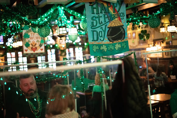 A bar celebrating St. Patrick's Day