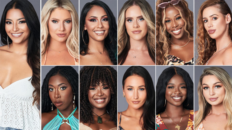 (Left Main) Anissa Aguilar, (Top Left – Right) Brooke Rachman, Ciara “CC” Cortez, Courtney Rowe, Danielle Bonaparte, Dew Anderson (Bottom Left – Right) Jordanne Deveaux, Julia-Ruth Smith, Mijntje Lupgens, Rosalyn “Roz” Odujebe, and Taylor Kelly