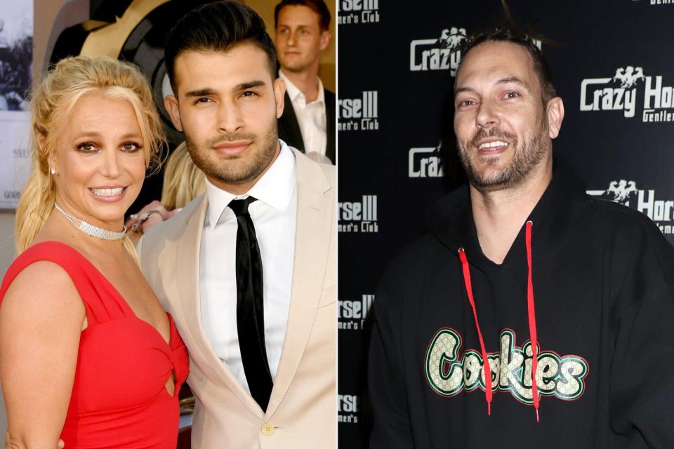 HOLLYWOOD, CALIFORNIA - JULY 22: Britney Spears (L) and Sam Asghari arrive at the premiere of Sony Pictures' "One Upon A Time...In Hollywood" at the Chinese Theatre on July 22, 2019 in Hollywood, California. (Photo by Kevin Winter/Getty Images); Mandatory Credit: Photo by Kcr/Shutterstock (9475763h) Kevin Federline Kevin Federline at Crazy Horse III, Las Vegas, USA - 24 Mar 2018