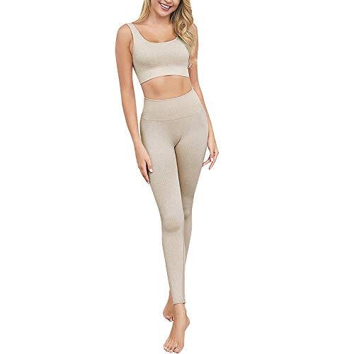 2) 2 Piece Ribbed Seamless Yoga Outfits