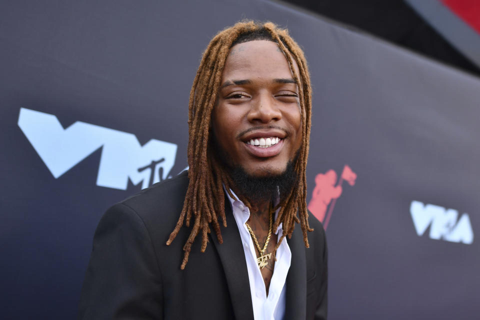 FILE - Fetty Wap arrives at the MTV Video Music Awards at the Prudential Center on Aug. 26, 2019, in Newark, N.J. Rapper Fetty Wap has been sentenced to six years in federal prison on Wednesday, May 24, 2023, for his role in a New York-based drug-trafficking scheme. (Photo by Charles Sykes/Invision/AP, File)