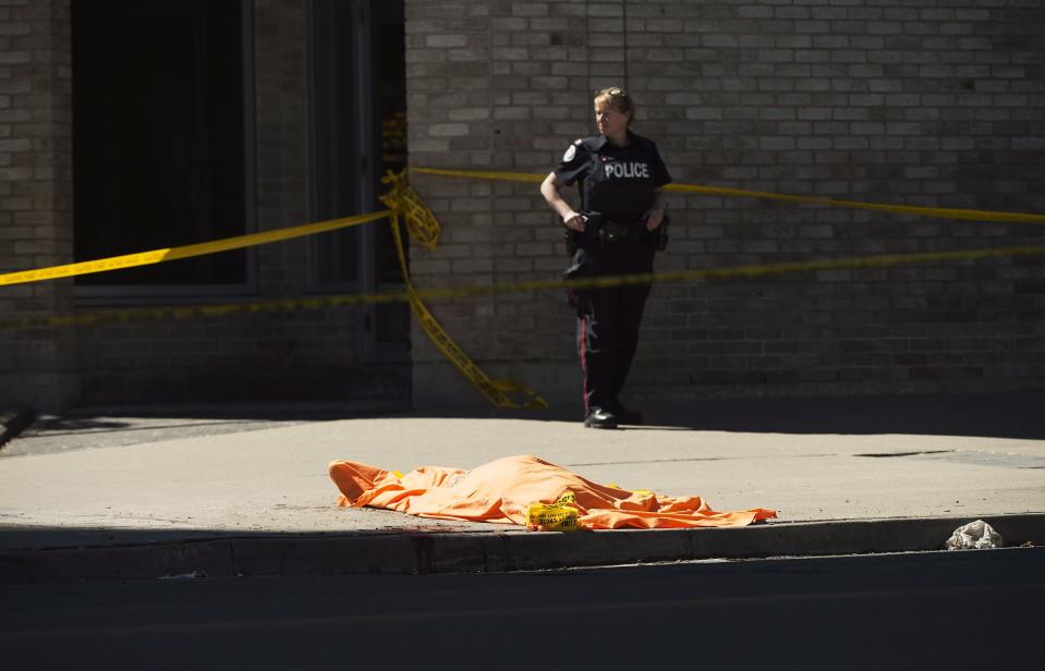 Covered body in Toronto