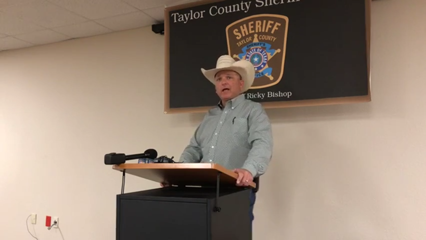 Taylor County Sheriff Ricky Bishop at a press conference in 2021.