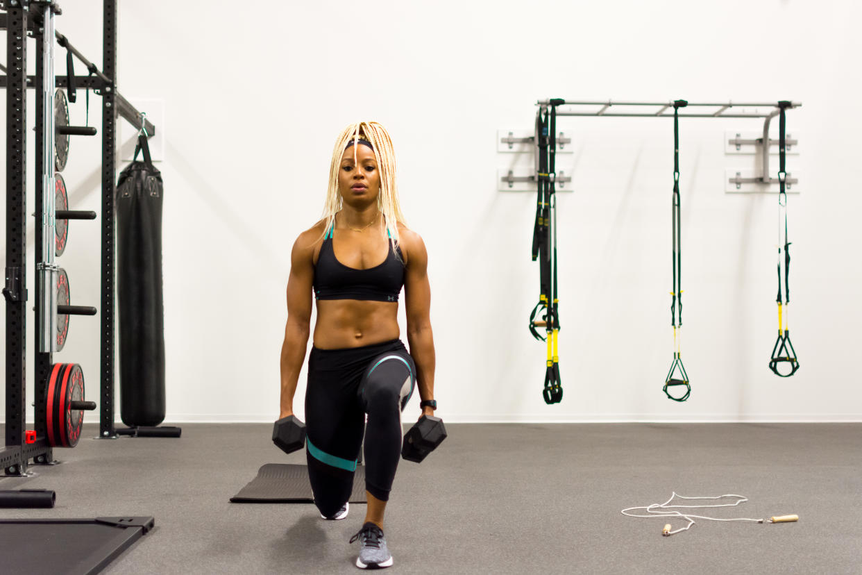 Former track and field Olympian Natasha Hastings said The Workout was a catalyst in helping to understand her body while pregnant and following the birth of her son. (Photo by Under Armour)