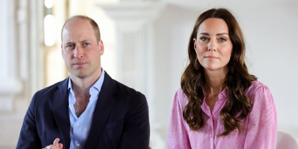 great abaco, bahamas march 26 prince william, duke of cambridge and catherine, duchess of cambridge during a visit to daystar evangelical church on march 26, 2022 in great abaco, bahamas abaco was dramatically hit by hurricane dorian, it damaged 75 of homes across the chain of islands and resulted in tragic loss of life during their visit to the church they will hear first hand what it was like to be on the island at the point the hurricane hit, and how people have come together to support each other during an incredibly difficult time the duke and duchess of cambridge are visiting belize, jamaica and the bahamas on behalf of her majesty the queen on the occasion of the platinum jubilee the 8 day tour takes place between saturday 19th march and saturday 26th march and is their first joint official overseas tour since the onset of covid 19 in 2020 photo by chris jacksongetty images