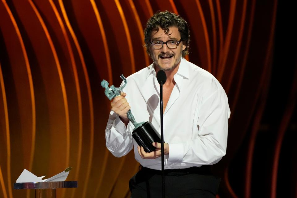 Pedro Pascal dropped an f-bomb while accepting his SAG Award for "The Last of Us."