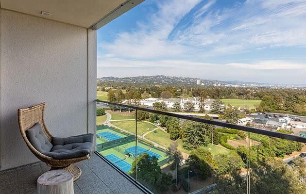 The apartment features sweeping views of LA. Source: Splash