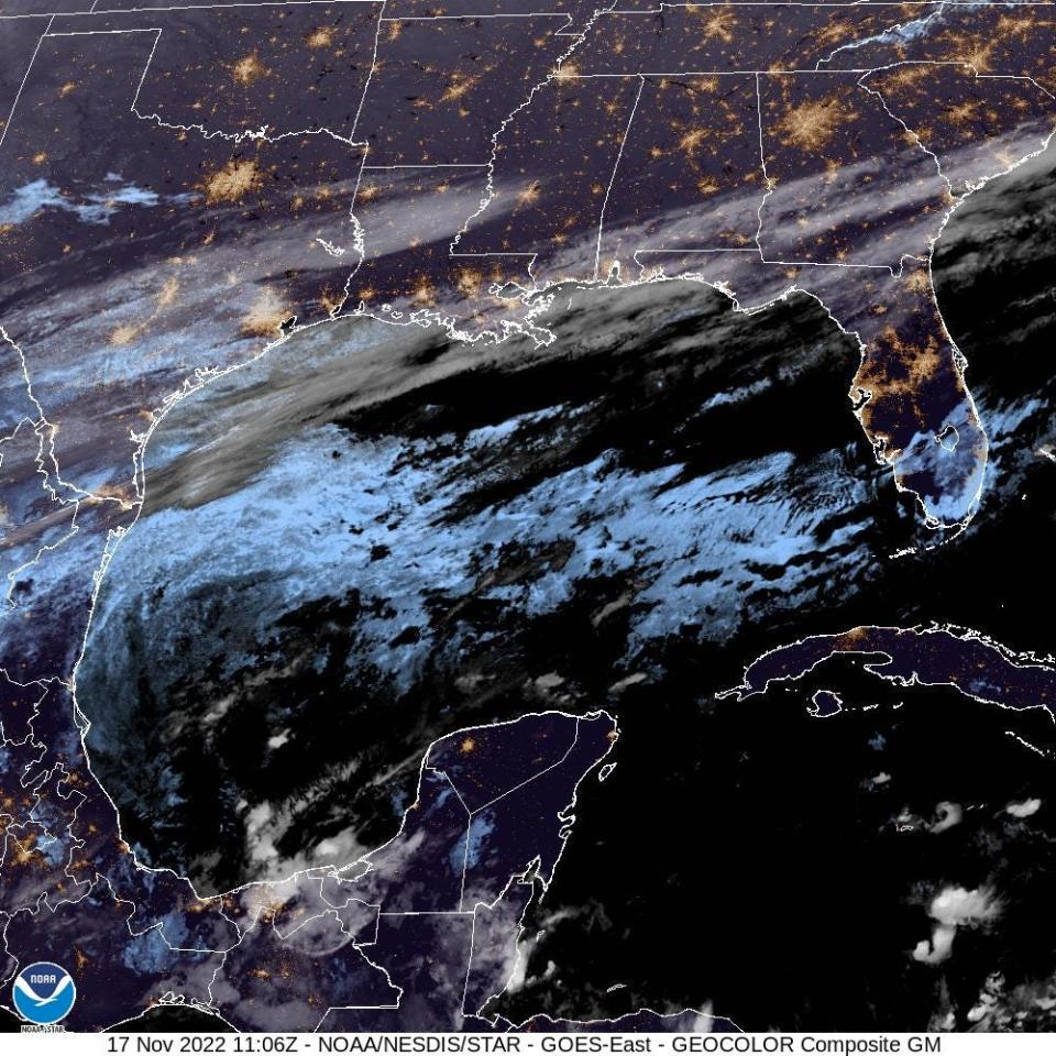 The first of two cold fronts moves south, bringing cooler temperatures to Florida.