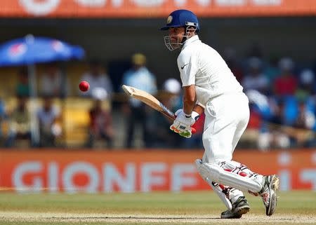 Cricket - India v New Zealand - Third Test cricket match - Holkar Cricket Stadium, Indore, India - 11/10/2016. India's Gautam Gambhir plays a shot. REUTERS/Danish Siddiqui