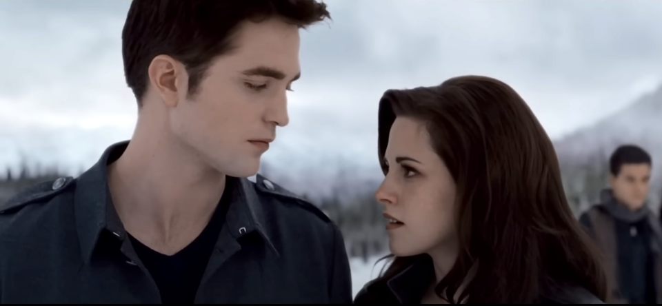 Bella and Edward staring into each other's eyes