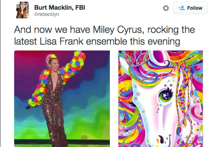 When Miley Cyrus was compared to Lisa Frank's colourful artwork.