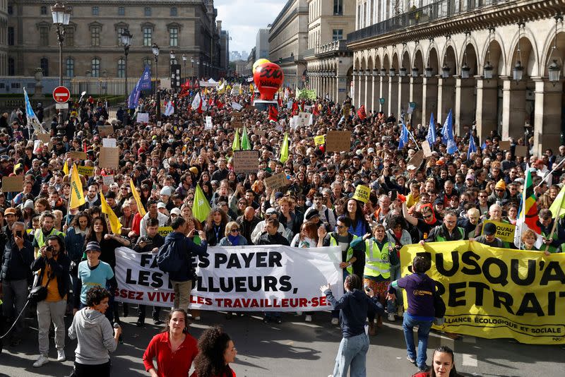 Twelfth day of national strike and protest in France against pension reform