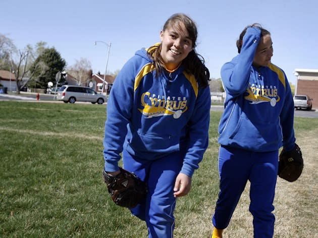 Cypress High pitchers Celeste, left, and Gracie Castelan — Salt Lake Tribune