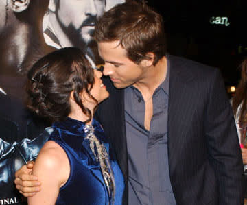 Alanis Morissette and Ryan Reynolds at the Hollywood premiere of New Line Cinema's Blade: Trinity