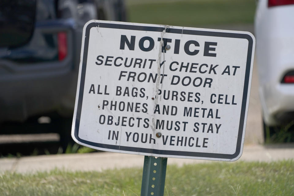 FILE - A visitor information sign dots the entrance to the Hinds County Detention Facility in Raymond, Miss., on Aug. 1, 2022. On Monday, Oct. 31, 2022, U.S. District Judge Carlton Reeves selected Wendell M. France Sr., a public safety consultant, former correctional administrator and 27-year member of the Baltimore Police Department, to serve as the receiver to temporarily manage the jail and improve conditions. (AP Photo/Rogelio V. Solis, File)