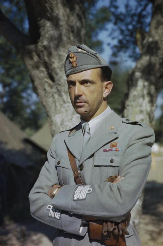 Italian Prince Umberto visits troops in Naples, Italy, in May 1944. On June 2, 1946, in a national referendum, voters in Italy decided the country should become a republic rather than return to a monarchy. Then-King Umberto II was forced off the throne, the last king of Italy. File Photo by Capt. Tanner/Imperial War Museum