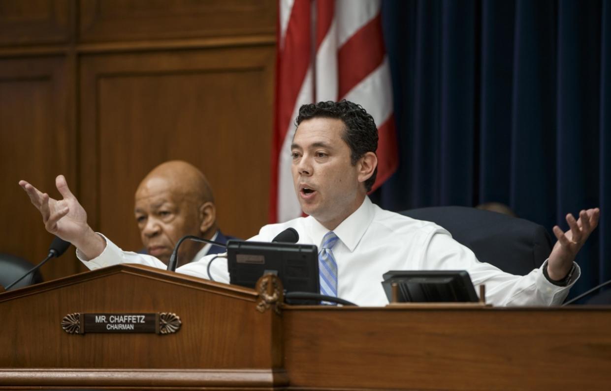 House Oversight Committee Chairman Jason Chaffetz, R-Utah, right (with ranking member Elijah Cummings, D-Md.), questions FBI Director James Comey, on Capitol Hill, July 7, 2016. (Photo: J. Scott Applewhite/AP)