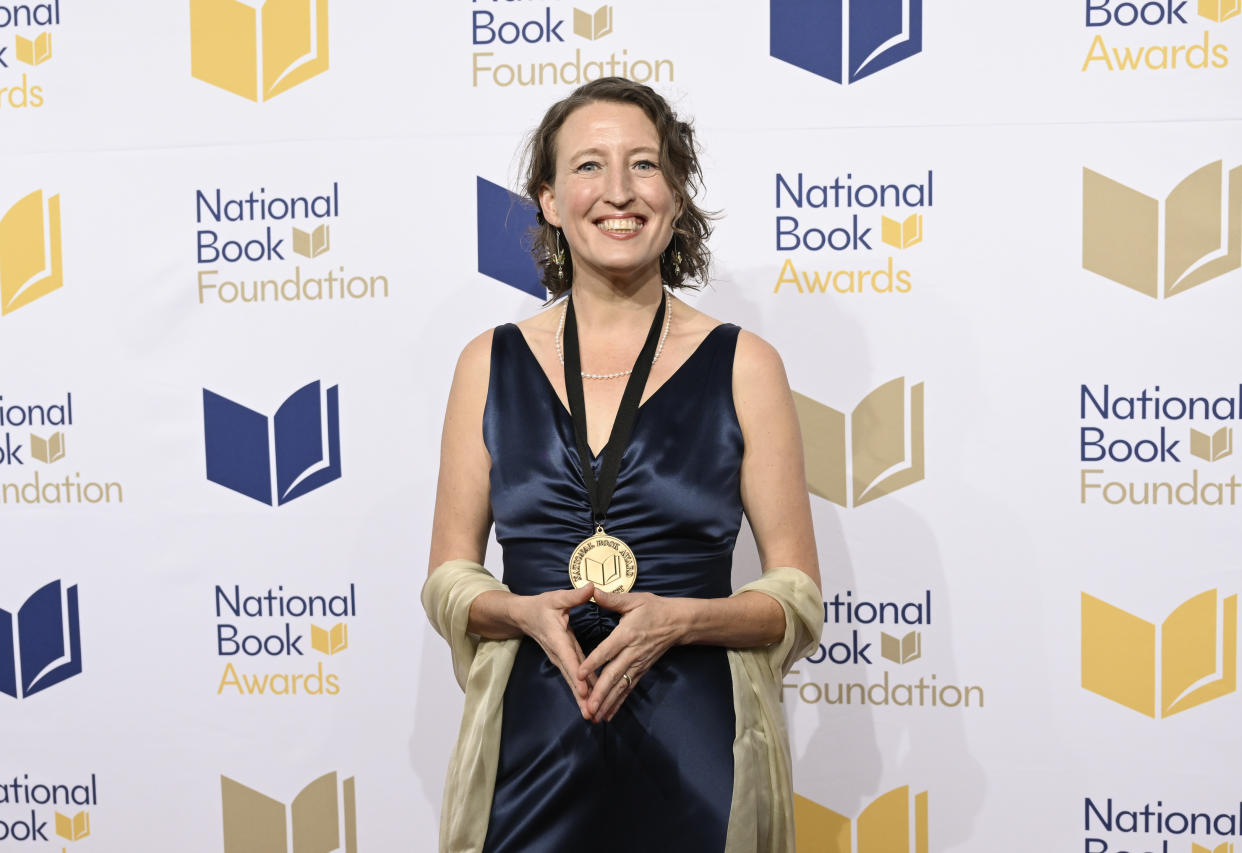 Young People's Literature finalist Kelly Barnhill attends the 73rd National Book Awards, at Cipriani Wall Street on Wednesday, Nov. 16, 2022, in New York. (Photo by Evan Agostini/Invision/AP)