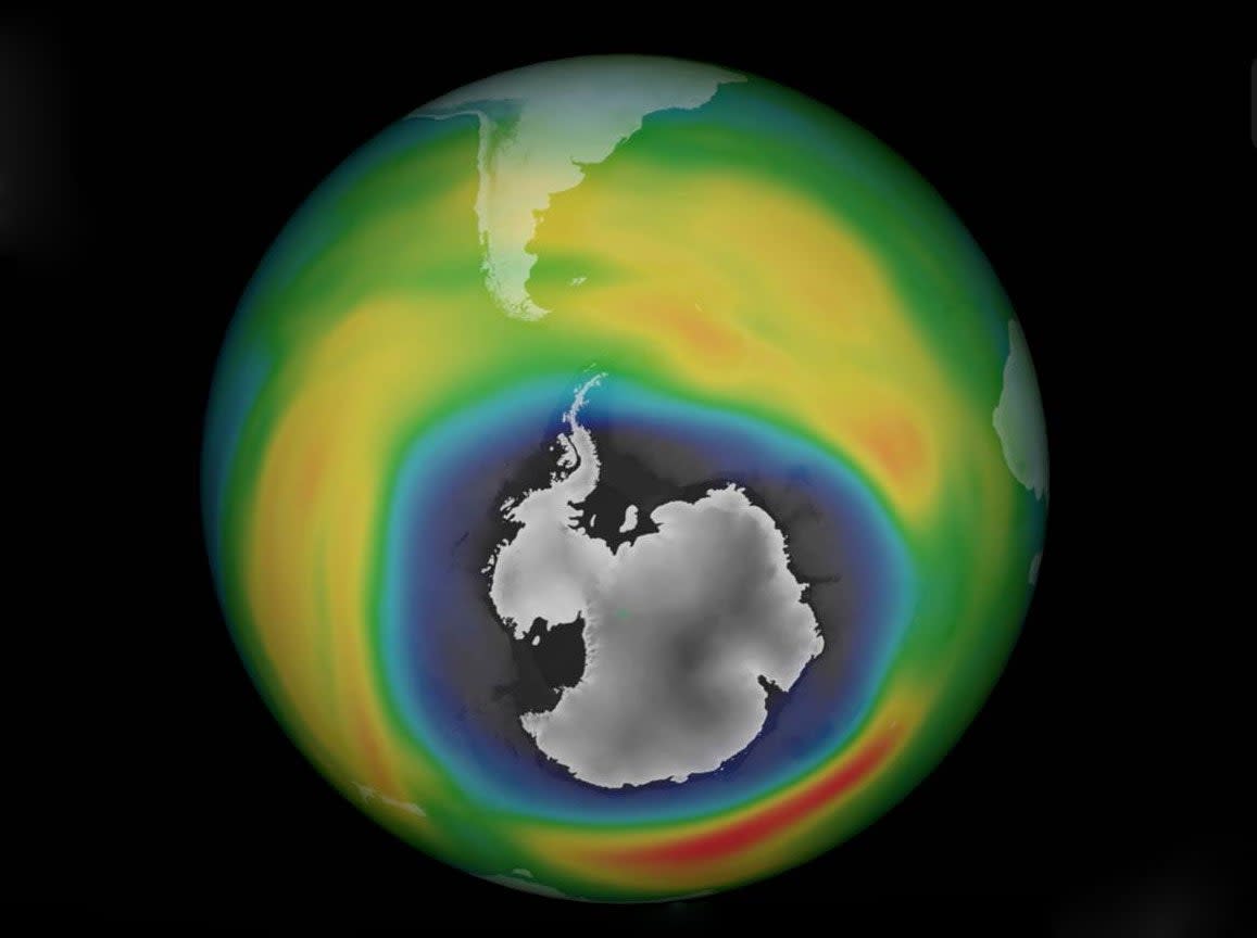 An image of the ozone layer over Antarctica from early October 2015: German Aerospace Centre