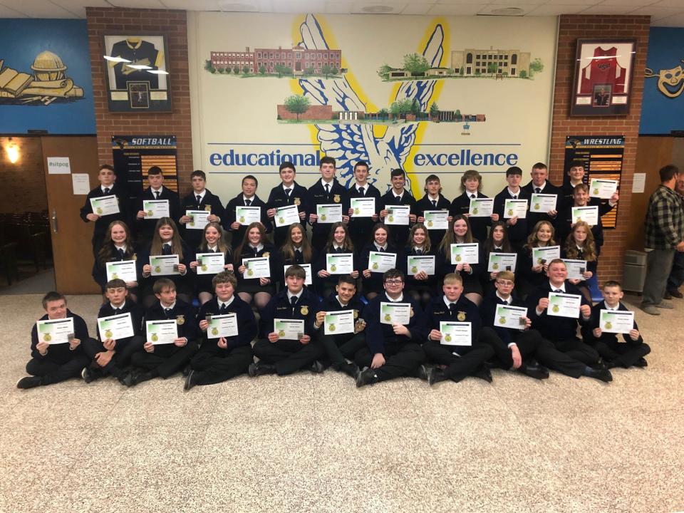 Pictured are the Hillsdale FFA members who received their Greenhand Degrees.