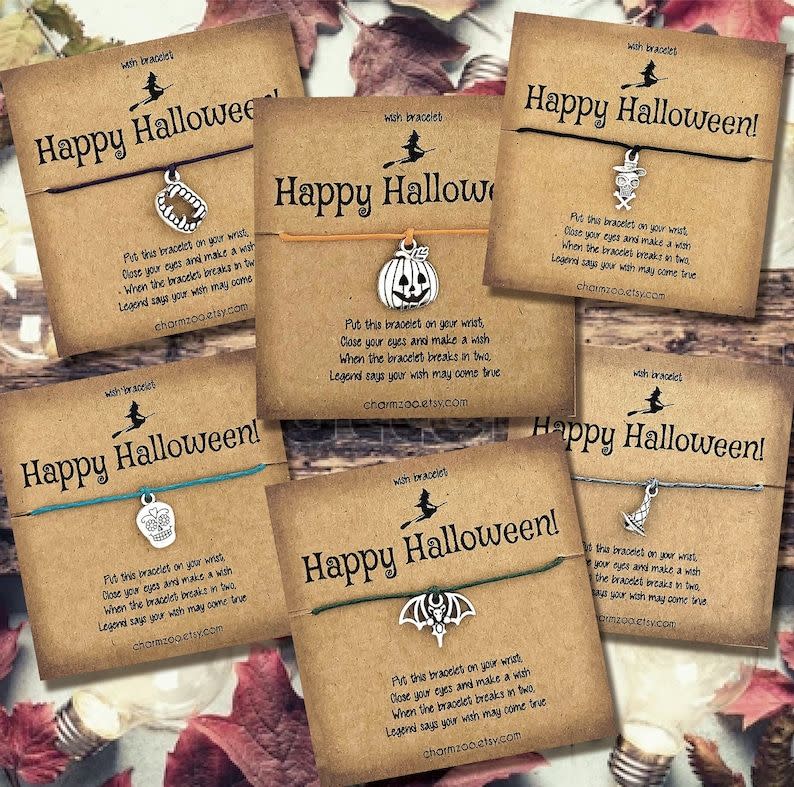 <p><strong>CharmZoo</strong></p><p>etsy.com</p><p><strong>$3.95</strong></p><p>Halloween lovers will keep the spooky festivities going with an accessory they can wear every day. Choose their favorite color for the cord and pick from an array of charms (including a bat, fang, skull and pumpkin). </p>