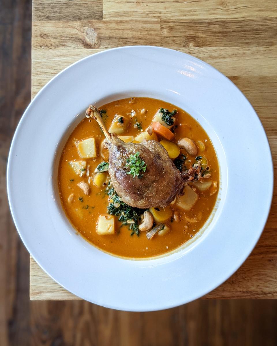 Duck confit panang curry at 9th Street Bistro opening in Noblesville Sept. 9.