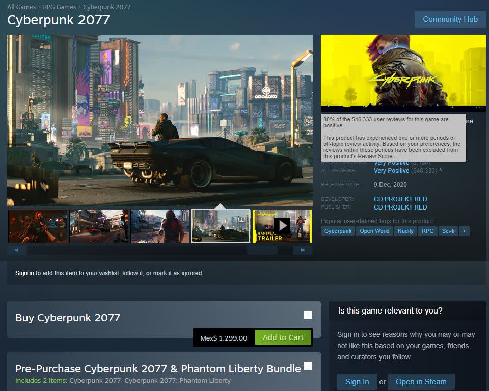 La comunidad perdonó a CD Projekt RED y le dio una oportunidad a Cyberpunk 2077