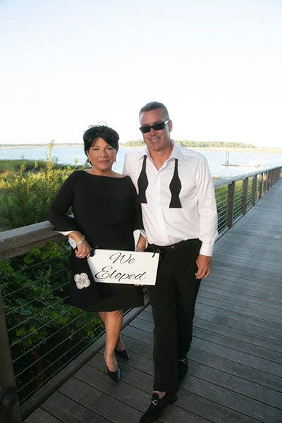 Maria Caruso Martin, pictured with her husband Thomas Martin, is paying tribute to her grandmother with The Mrs. Clutch.