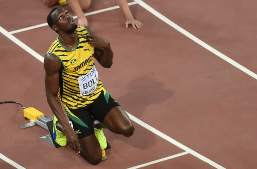 El jamaicano Usain Bolt en Pekín el 25 de agosto de 2015 (AFP | Johannes Eisele)