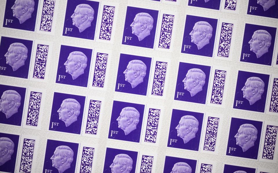A sheet of the new first class stamps featuring the King's likeness - Leon Neal/Getty Images