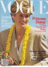 <p>For her third <i>Vogue</i> cover, Diana appeared in a tan jacket and a bright yellow lei. The cover story was on how the royal was “leading royalty into reality.” <i>(Photo: Vogue)</i></p>