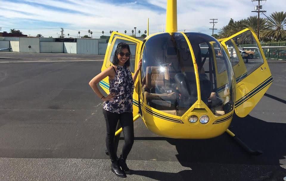 Quick helicopter tour of the Hollywood Hills thanks to Group3 Aviation. Source: Supplied