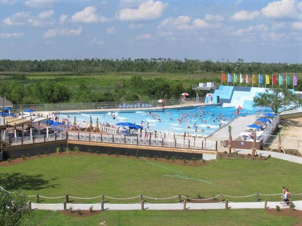 The wave pool is the centerpiece of Buccaneer Bay Water Park on the beach in Waveland.
