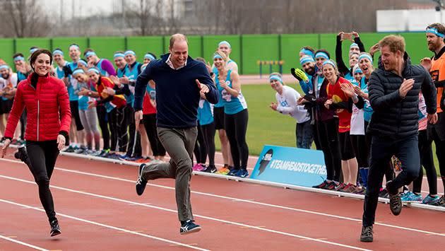 Kate Middleton tried to escape from Prince William and Prince Harry. Photo: Getty