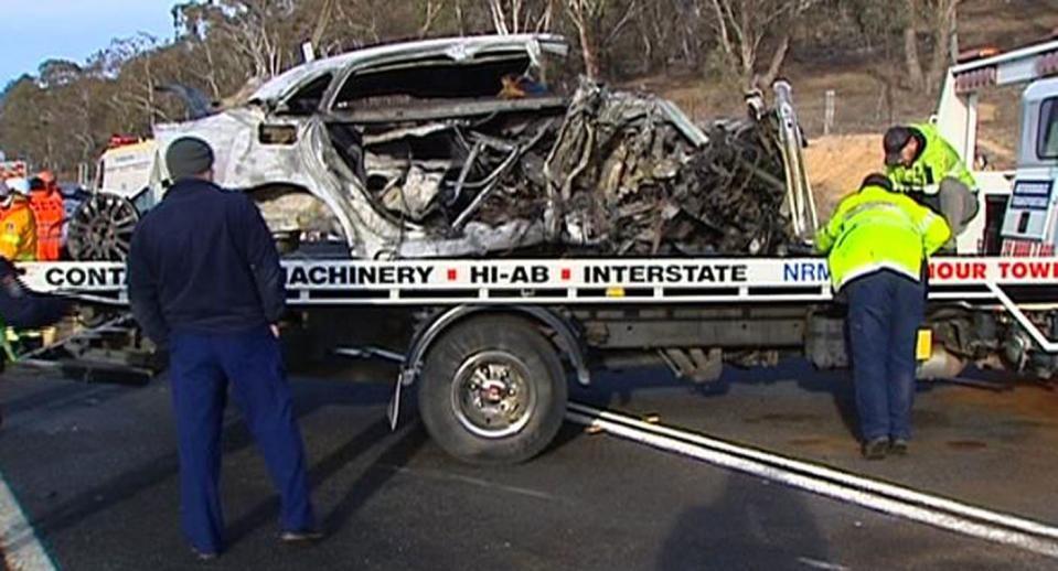 An 11-year-old boy has somehow survived a triple fatal car crash on the Monaro Highway at Michaelago, about 40km south of Queanbeyan. Source: 7 News