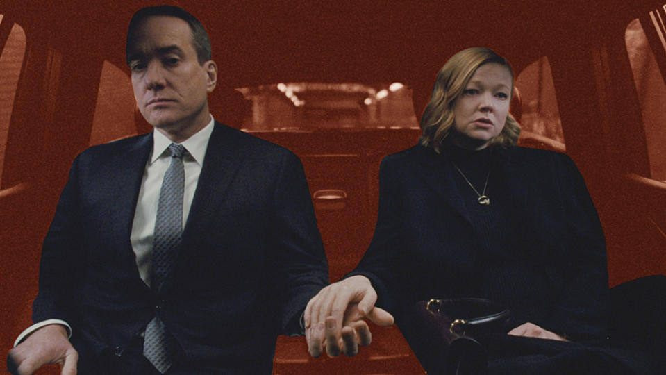 Matthew Macfadyen and Sarah Snook on HBO/Max’s Succession.