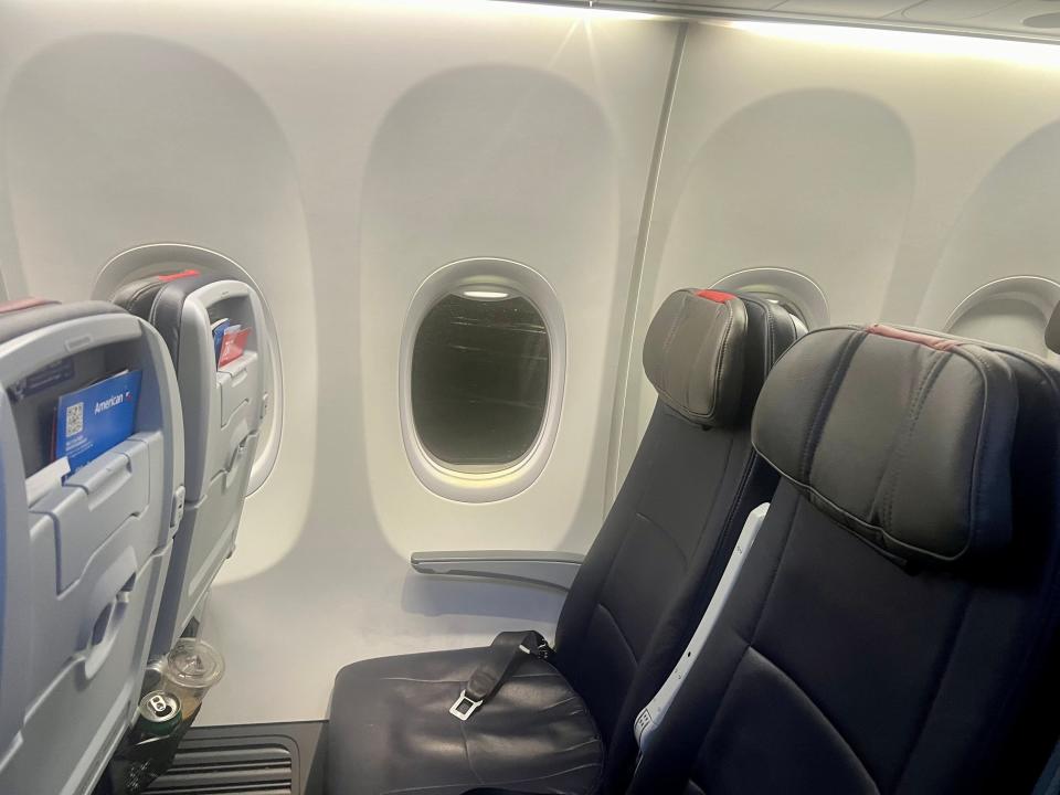 Inside the American Airlines Boeing 737-800.