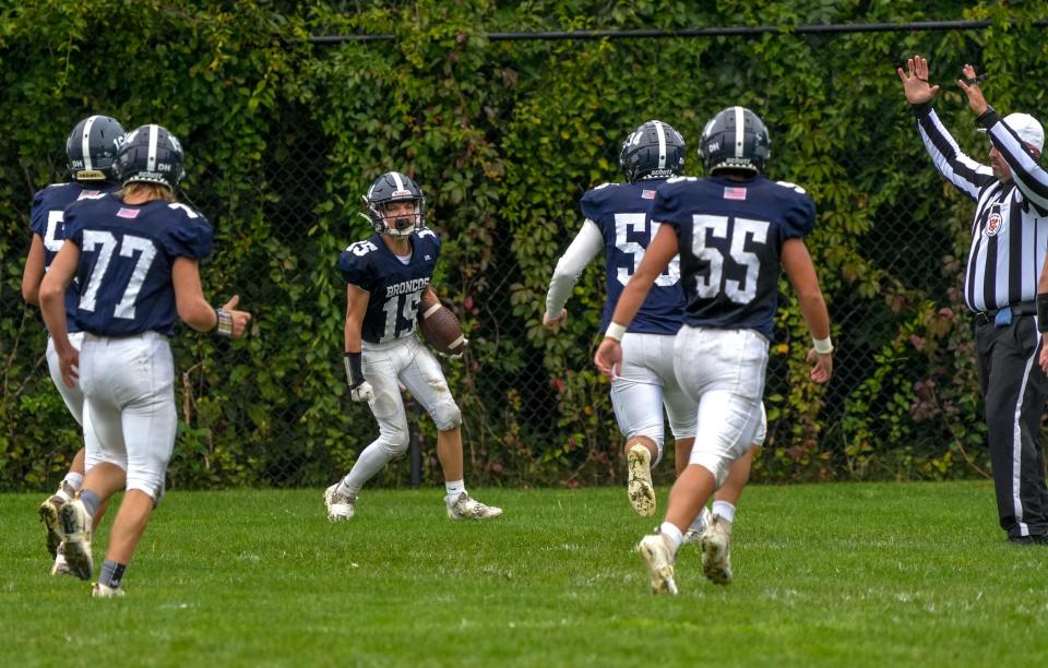 A first-half pick six by Burrillville's Norman Soullier.