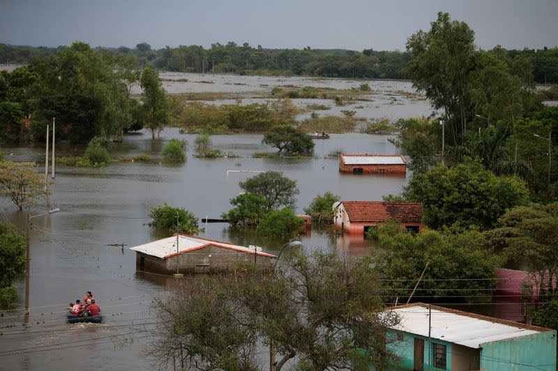 Flooding displaces residents in southern Paraguay