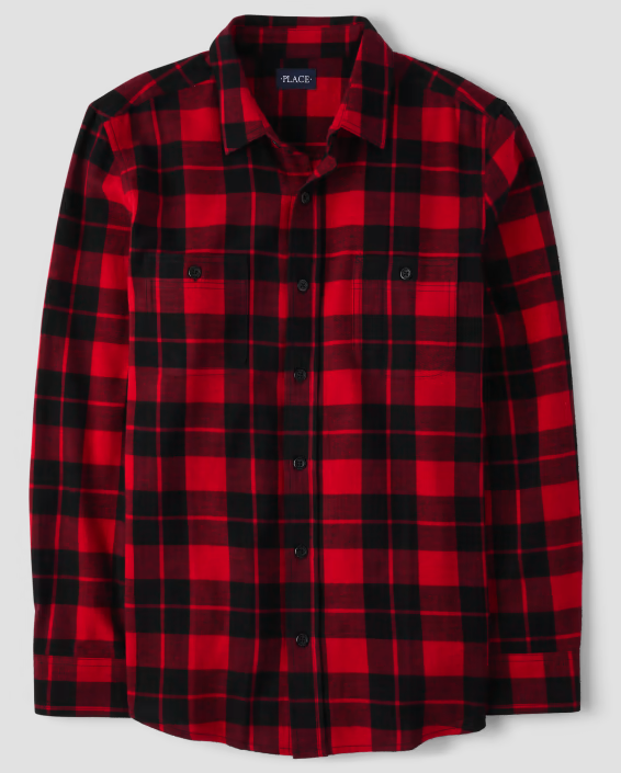 red and black flannel shirt