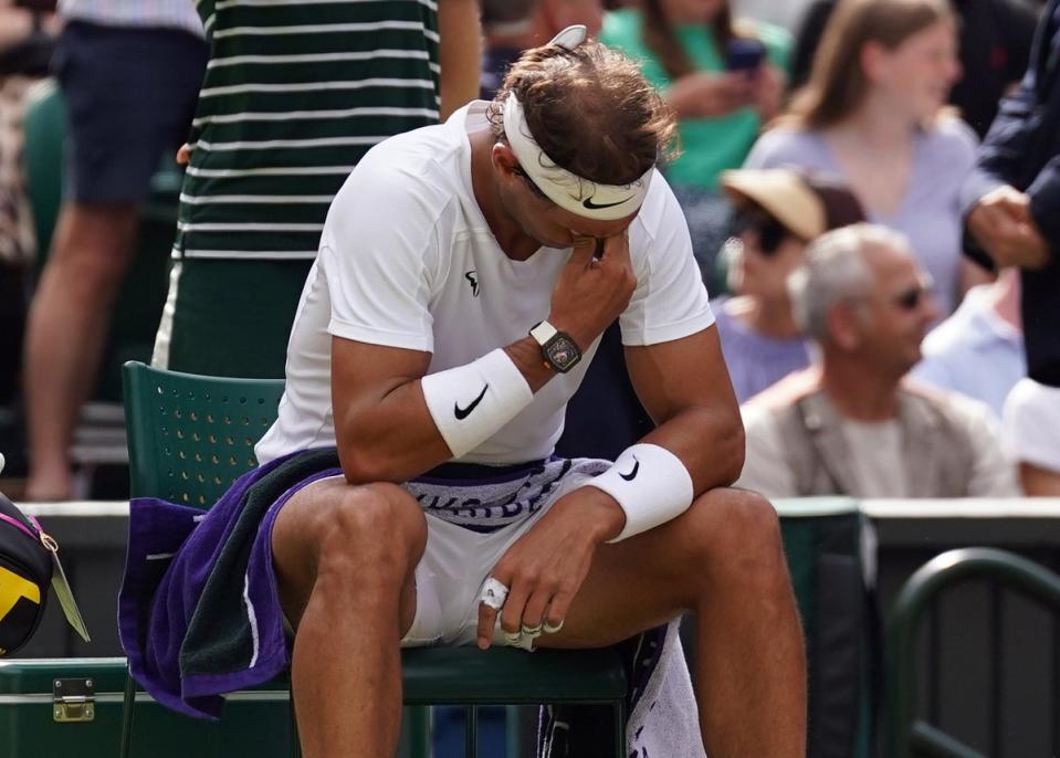 Rafael Nadal was forced out of Wimbledon by an abdominal injury (Adam Davy/PA) (PA Wire)