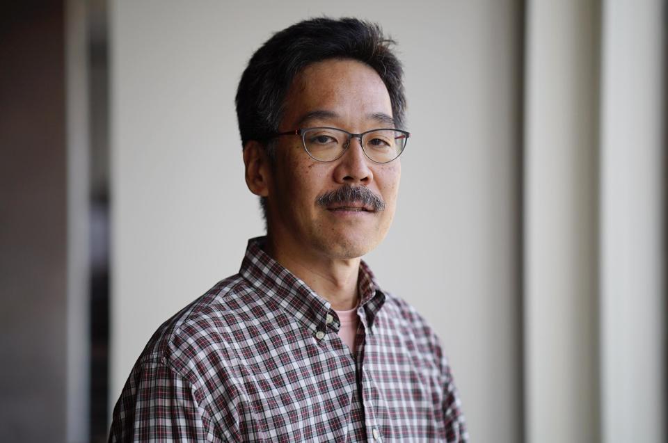 In this Feb. 21, 2017, photo, Ken Moritsugu poses for a photo in Bangkok, Thailand. The Associated Press has named five of its journalists to its cross-format leadership team in the Asia-Pacific region. At the regional hub in Bangkok, Leon Drouin-Keith is deputy director of newsgathering; Charles Dharapak is deputy director of production and presentation; and Celine Rosario is director of planning. Ken Moritsugu has been named news director for Japan and the Koreas, and Bernat Armangue is news director for South Asia, a position he had held in an interim capacity. (AP Photo/Charles Dharapak)