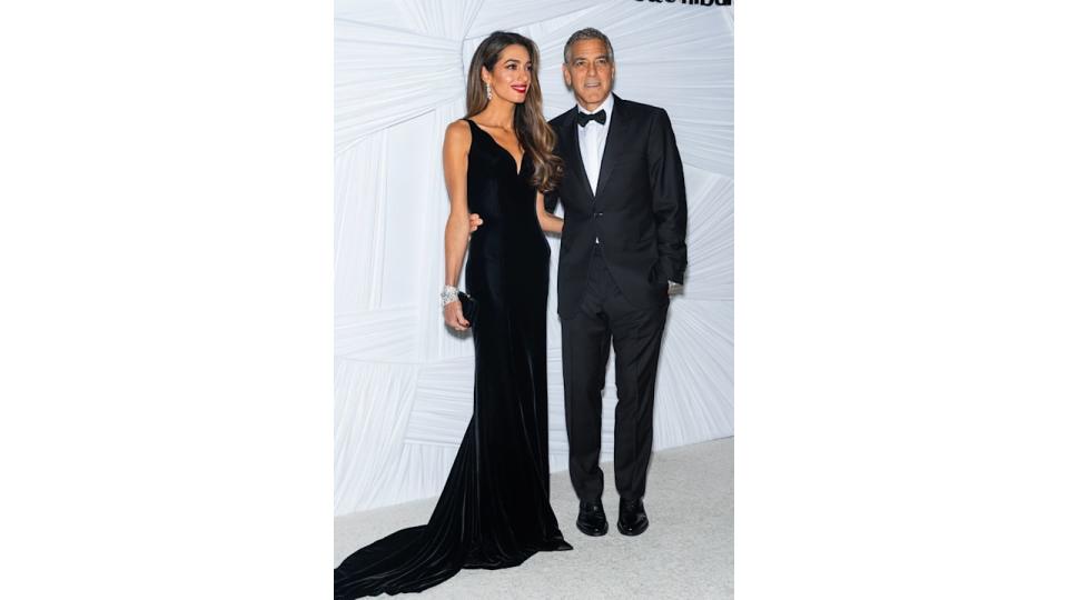 Amal Clooney (L) and George Clooney attend Clooney Foundation For Justice's The Albies at New York Public Library on September 26, 2024 in New York City. (Photo by Gotham/FilmMagic)