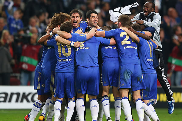 <p>Chelsea were ecstatic after the full-time whistle.</p>