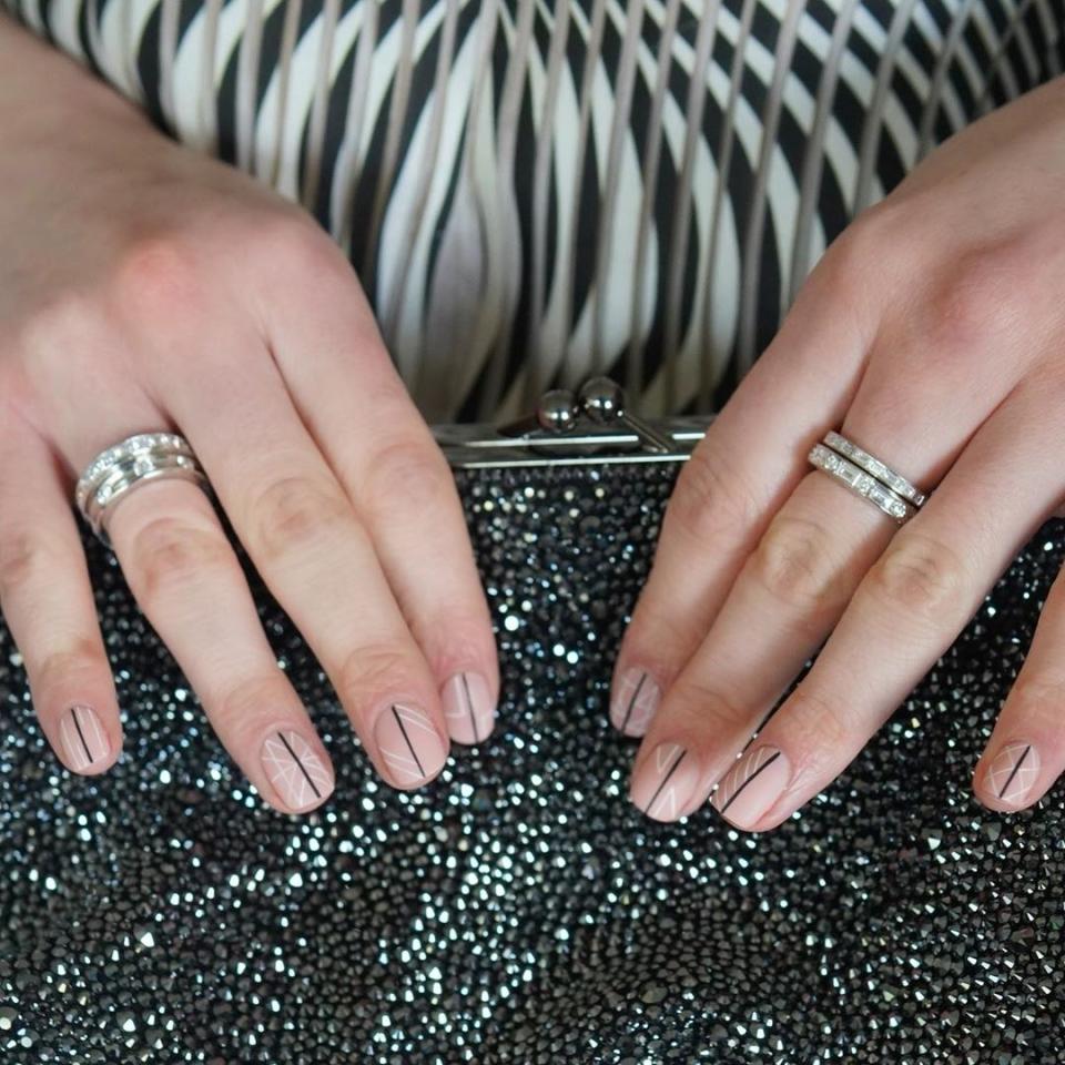 Joey King's Striped Nails