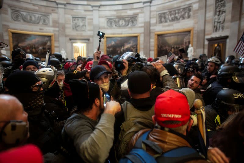 FILE PHOTO: Trump supporters breach the US Capitol